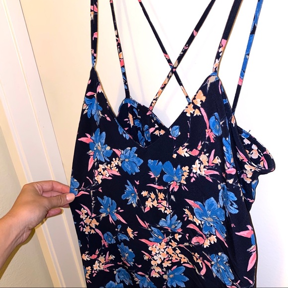 Zara Blue Floral Strappy Dress - Size S - Picture 3 of 6